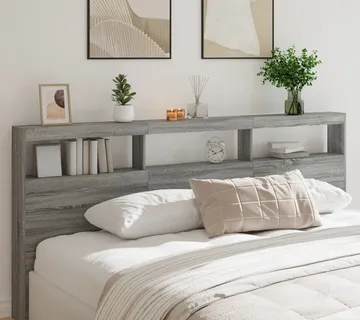 vidaXL Ormarić za uzglavlje LED sivom sonomom 220x17x102 cm - Venlo