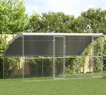vidaXL Kućica za pse 2 kom. Srebrno 4 x 2 x 2 m Pocinčani čelik - Venlo