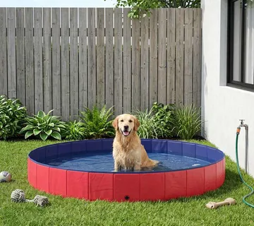 vidaXL Bazen za pse Ø300 x 38 cm Debeli PVC Crvena - Venlo