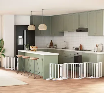 vidaXL Vrata za pse s vratašcima 15 panela sklopiva 750 cm drvo topole - Venlo