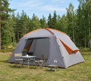 vidaXL Kabinski šator Siva i narančasta 400 x 210 x 180 cm Poliester - Venlo