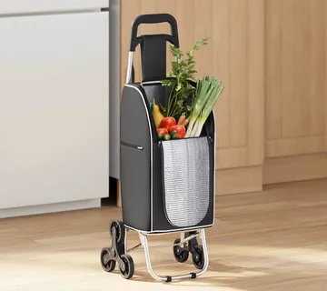 vidaXL Kolica za kupovinu Crna 39,5 x 33 x 93 cm Oxford tkanina - Venlo
