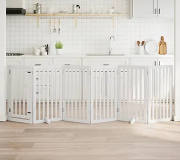 vidaXL Vrata za pse s vratašcima 6 panela sklopiva 300 cm drvo topole - Venlo