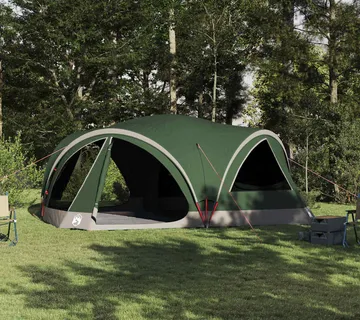 vidaXL Obiteljski šator za 10 osoba Zelena i Siva 460 x 430 x 214 cm - Venlo