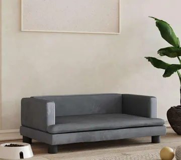 vidaXL Krevet za pse tamnosivi 80 x 45 x 30 cm baršunasti - Venlo