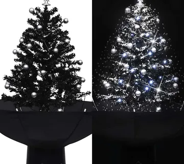 vidaXL Božićno drvce koje sniježi sa stalkom crno 75 cm PVC - Venlo