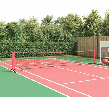 vidaXL Teniska mreža Crna i crvena 494,5 x 90 x 87 cm Poliester - Venlo
