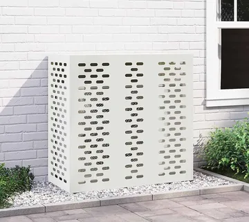 vidaXL Pokrov za klima uređaj Bijela 110 x 50 x 105 cm Pocinčani čelik - Venlo