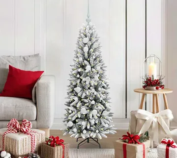 vidaXL Umjetno božićno drvce Bijela 120 cm PVC, plastika, čelik i PE - Venlo