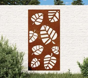 vidaXL Vrtni zidni ukras 105 x 55 cm od čelika COR-TEN s uzorkom lišća - Venlo