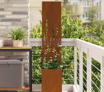 vidaXL Privatnost u vrtu Rezbarija Rđa 32 x 32 x 150 cm - Venlo