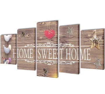 vidaXL Zidne slike na platnu - Home sweet home 100 x 50 cm - Venlo
