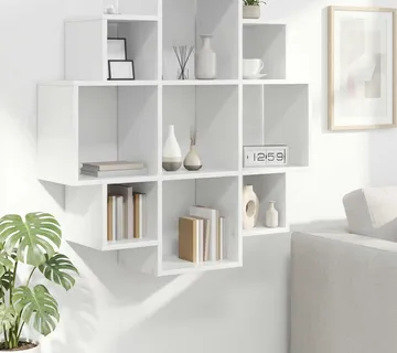 vidaXL Polica na zidu Bijela 90 x 25 x 90 cm Konstruirano drvo - Venlo