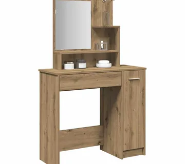 vidaXL Toaletni stol s ogledalom Artisan hrast 86,5x35x136 cm - Venlo