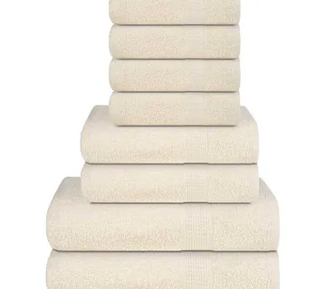 vidaXL Set ručnika FROGN od 8 dijelova krem boje 360 g/m² - Venlo