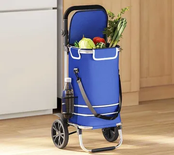 vidaXL Kolica za kupovinu Plava 36,5 x 46,5 x 100,5 cm Oxford tkanina - Venlo