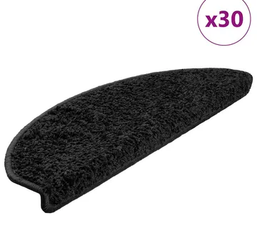 vidaXL Prostirke za stepenice 30 kom 65x21x4 cm Crne poluokrugle velike - Venlo