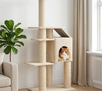 vidaXL Mačje drvo s sisalnim postoljima za grebanje Krem 183 cm - Venlo