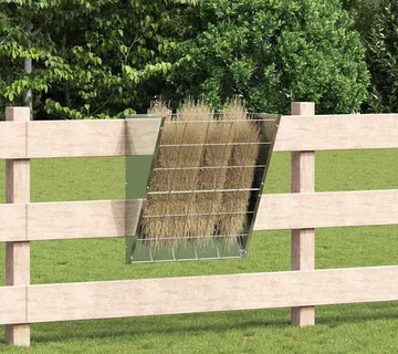 vidaXL Viseća hranilica za sijeno Srebrna 61 x 33 x 66 cm 5 kg - Venlo