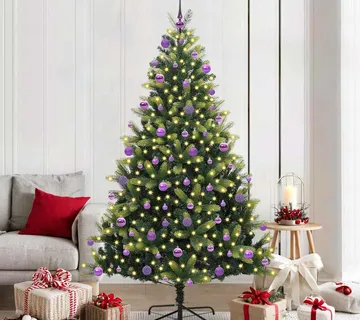 vidaXL Umjetno savitljivo božićno drvce s 300 LED dioda Zelena 210 cm - Venlo