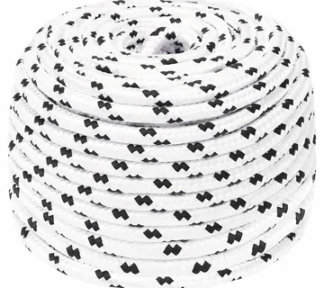 vidaXL Pleteni brodski konop bijeli 8 mm x 100 m poliesterski - Venlo