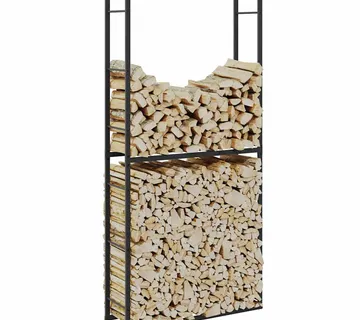 vidaXL Stalak za drva crni 100x30x209 cm čelik - Venlo