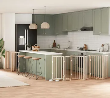 vidaXL Vrata za pse s vratašcima 12 panela sklopiva 600 cm drvo topole - Venlo