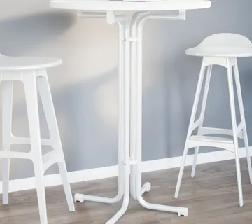vidaXL Barski stol bijeli Ø 80x110 cm konstruirano drvo i čelik - Venlo