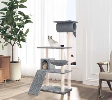 vidaXL Penjalica za mačke sa stupovima za grebanje svjetlosiva 131 cm - Venlo