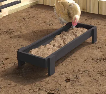 vidaXL Hranilica za kokoške Crna 80 x 28 x 13.5 cm - Venlo