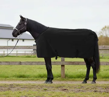 vidaXL Pokrivač za konje Crna 85 cm Poliester Fleece - Venlo