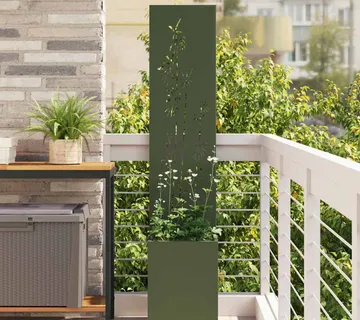 vidaXL Privatnost u vrtu Cvjetni Maslinovo zelena 32 x 32 x 150 cm - Venlo