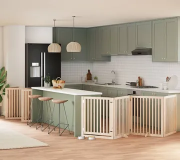 vidaXL Vrata za pse s vratašcima 12 panela sklopiva 960 cm drvo topole - Venlo