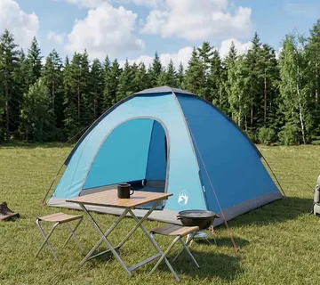vidaXL Kamping šator 4-osobni Plava 185T Poliester s PU premazom - Venlo