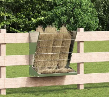vidaXL Hranilica za sijeno Srebrna 71 x 33 x 70 cm 5 kg - Venlo