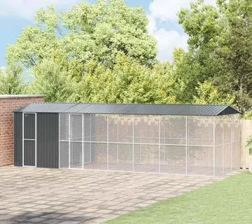 vidaXL Kavez za ptice Antracit 860 x 310 x 247 cm Cinkani čelik - Venlo