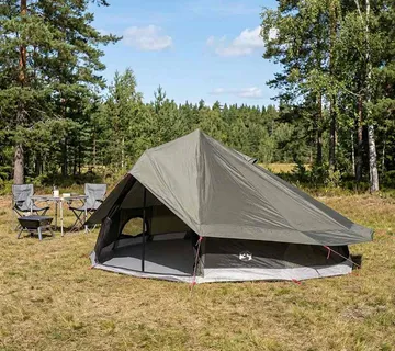 vidaXL Tipi šator 20-osobni Smeđa siva Poliester i čelik - Venlo