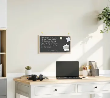 vidaXL Ploča za pisanje s okvirom od masivnog borovog drva crna 60x30 cm - Venlo