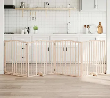 vidaXL Vrata za pse s vratašcima 4 panela sklopiva 320 cm drvo topole - Venlo