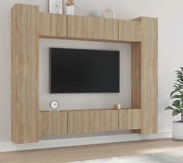 vidaXL 8-dijelni set TV ormarića boja hrasta sonome konstruirano drvo - Venlo