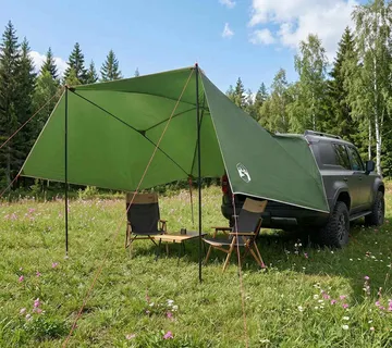 vidaXL Šator za auto 308 x 215 x 220 cm Zelena Poliester i čelik - Venlo