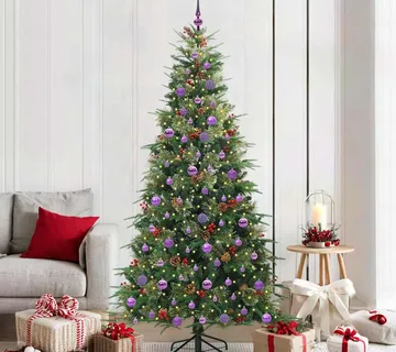 vidaXL Umjetno božićno drvce s nogom s stalakom Zelena 210 cm PE i PVC - Venlo