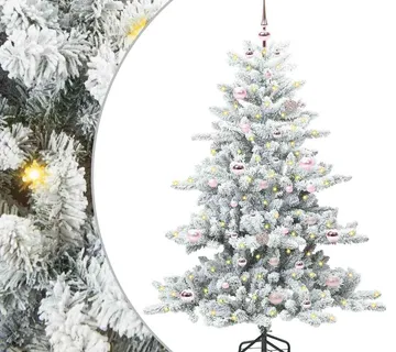 vidaXL Umjetno božićno drvce s nogom Bijelo 150 cm PVC i čelik - Venlo