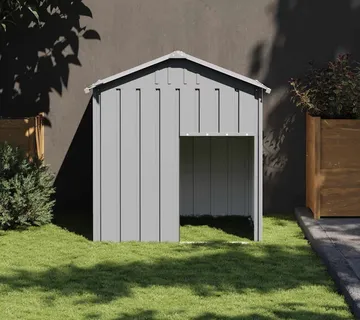 vidaXL Kućica za pse s krovom svjetlosiva 117 x 103 x 123 cm čelična - Venlo