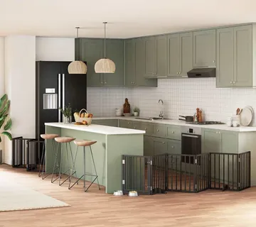 vidaXL Vrata za pse s vratašcima 15 panela sklopiva 750 cm drvo topole - Venlo