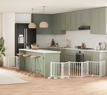 vidaXL Vrata za pse s vratašcima 9 panela sklopiva 450 cm drvo topole - Venlo