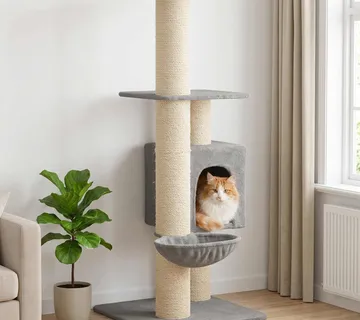 vidaXL Mačje drvo s sisalnim postoljima za grebanje Svjetlosiva 137 cm - Venlo