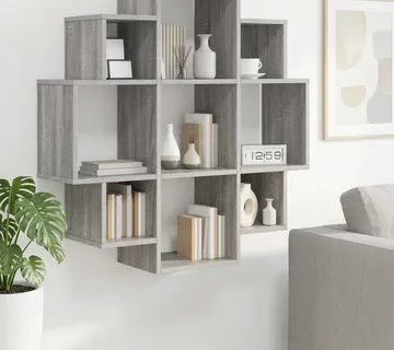 vidaXL Polica na zidu Siva Sonoma 90 x 25 x 90 cm Konstruirano drvo - Venlo