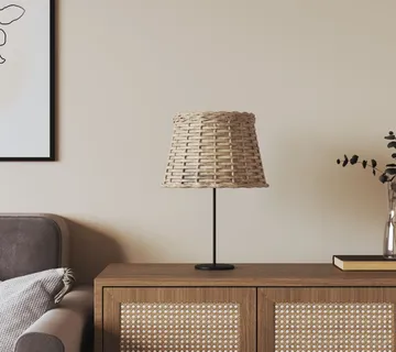vidaXL Sjenilo za svjetiljku smeđe Ø 25 x 17 cm od pruća - Venlo