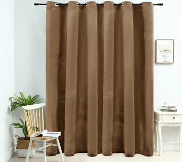 vidaXL Zavjesa za zamračivanje s prstenima baršunasta bež 290 x 245 cm - Venlo